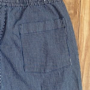 Uniqlo Cotton Relaxed Ankle Pants—pinstriped denim